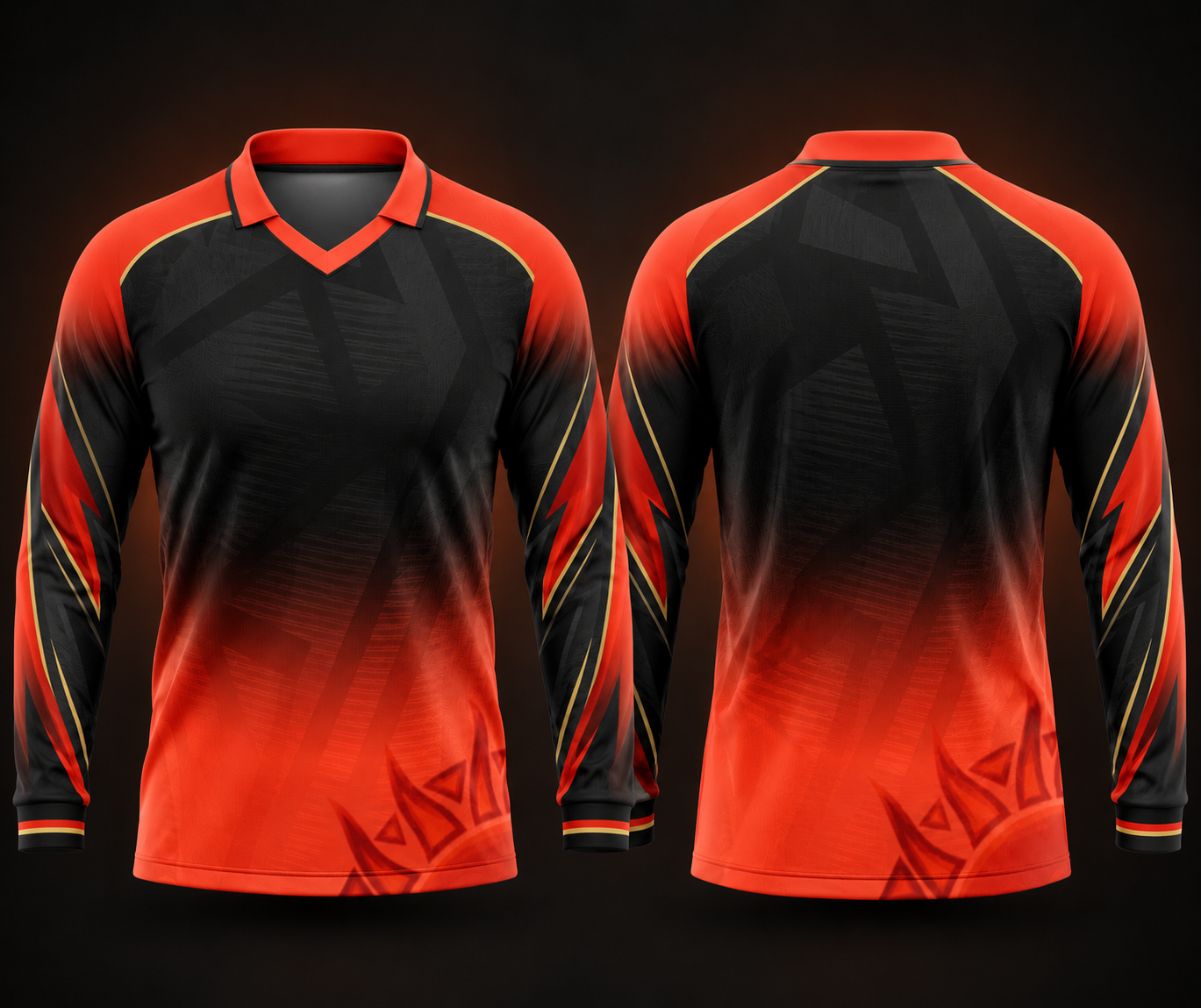 hyderabad fan jersey polo v nek full sleeve name and number print